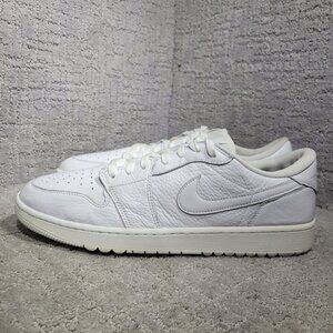 Nike Air Jordan 1 Low Men's Size 14 White Triple White Spikeless Golf DD9315 101